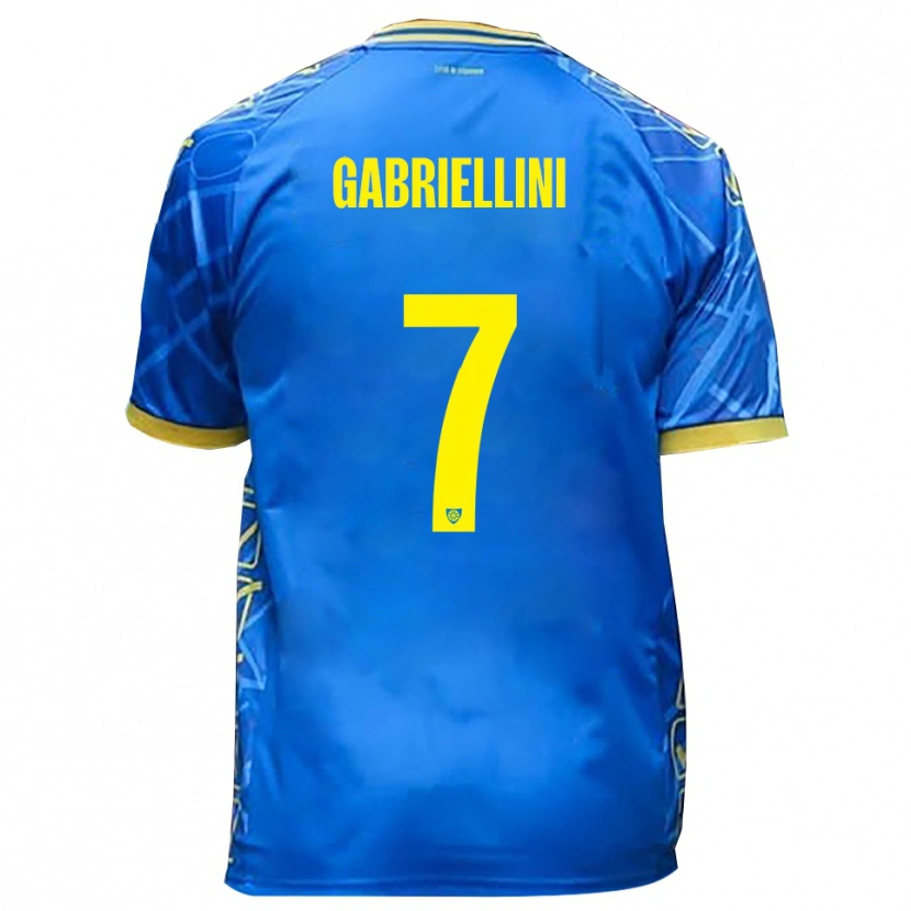 Danxen Uomo Maglia Emanuele Gabriellini #7 Azzurro Giallo Kit Gara Home 2025/26 Maglietta