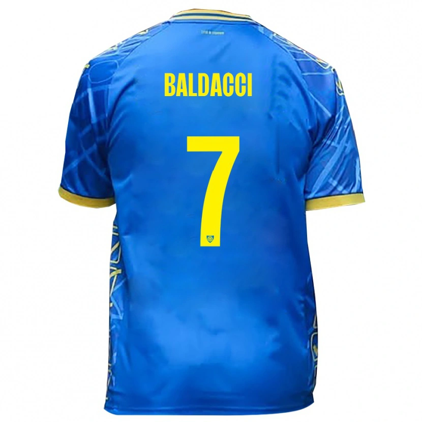 Danxen Uomo Maglia Mattia Baldacci #7 Azzurro Giallo Kit Gara Home 2025/26 Maglietta