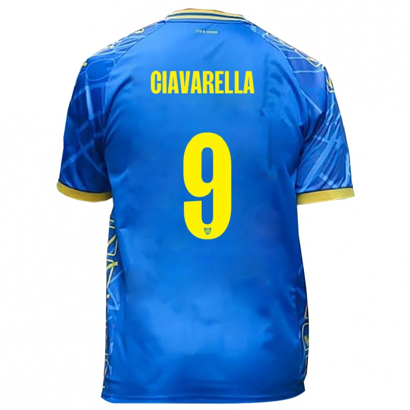 Danxen Uomo Maglia Jacopo Ciavarella #9 Azzurro Giallo Kit Gara Home 2025/26 Maglietta