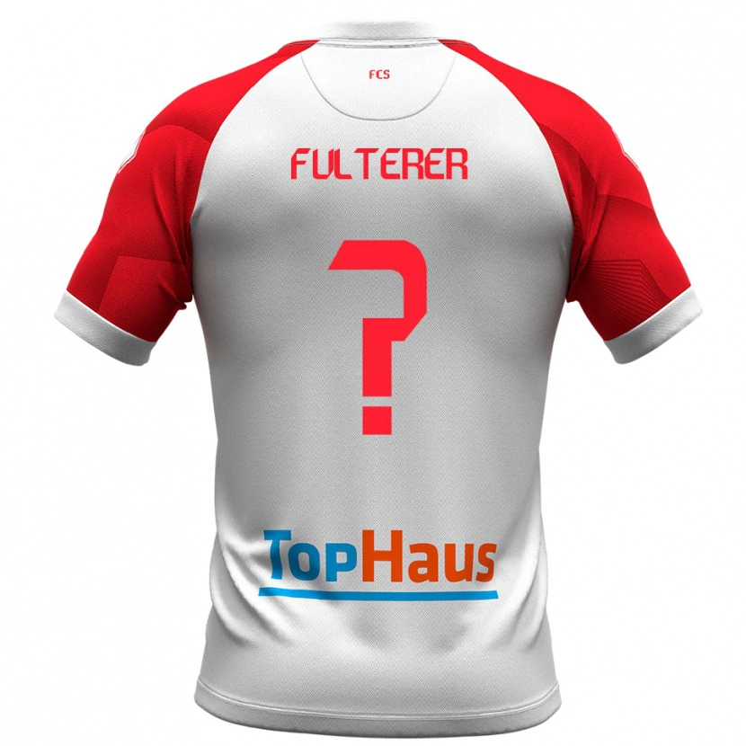 Danxen Uomo Maglia Samuel Fulterer #0 Bianco Rosso Kit Gara Home 2025/26 Maglietta