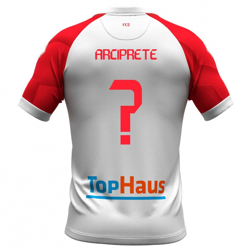 Danxen Uomo Maglia Valerio Arciprete #0 Bianco Rosso Kit Gara Home 2025/26 Maglietta