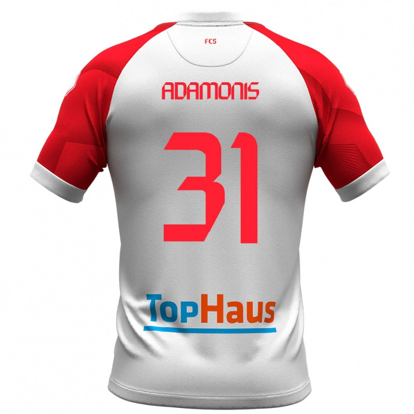 Danxen Uomo Maglia Marius Adamonis #31 Bianco Rosso Kit Gara Home 2025/26 Maglietta