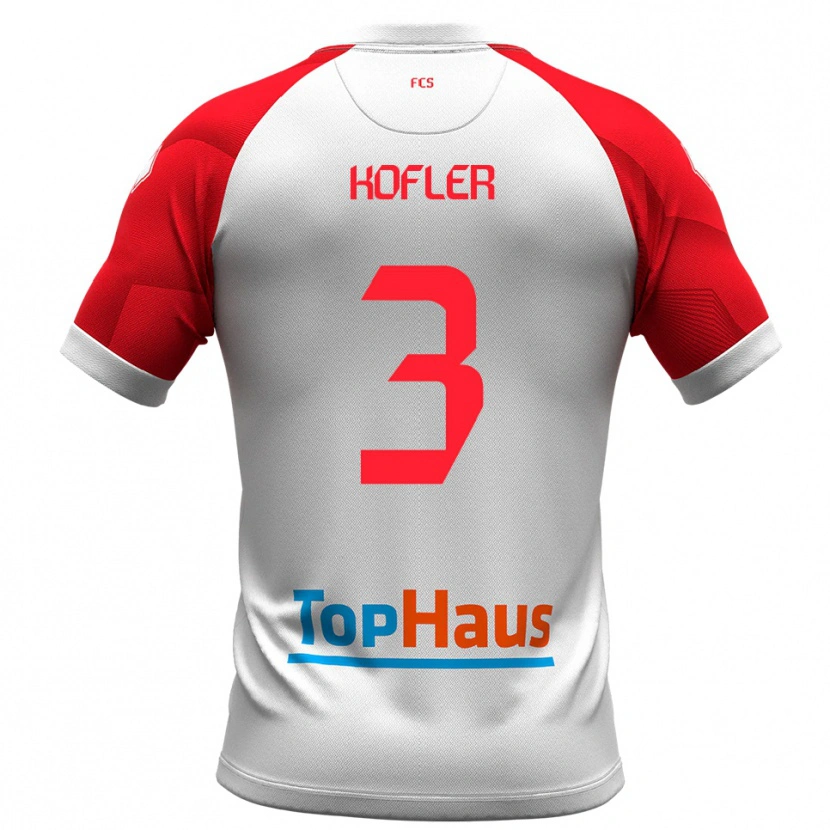 Danxen Uomo Maglia Michael Kofler #3 Bianco Rosso Kit Gara Home 2025/26 Maglietta