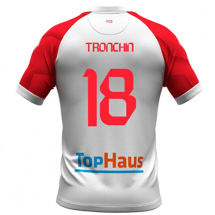 Danxen Uomo Maglia Simone Tronchin #18 Bianco Rosso Kit Gara Home 2025/26 Maglietta