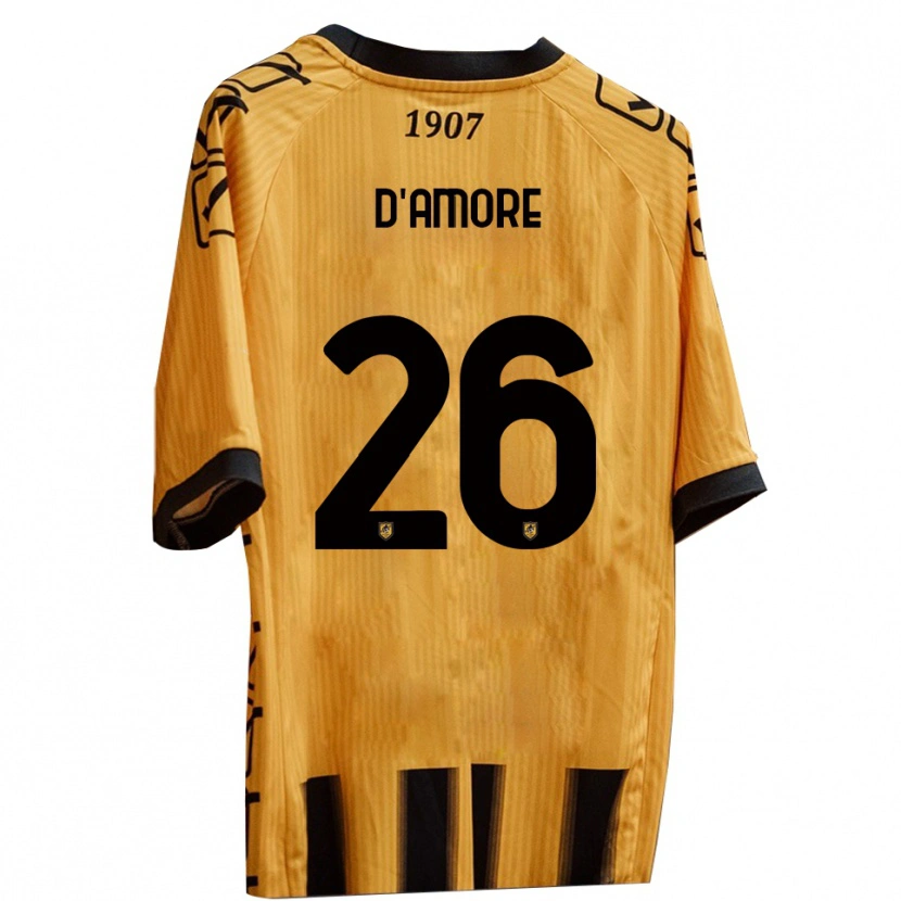 Danxen Uomo Maglia Francesco D'amore #26 Giallo Nero Kit Gara Home 2025/26 Maglietta