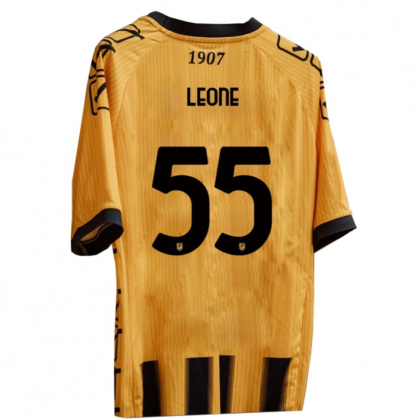 Danxen Uomo Maglia Giuseppe Leone #55 Giallo Nero Kit Gara Home 2025/26 Maglietta