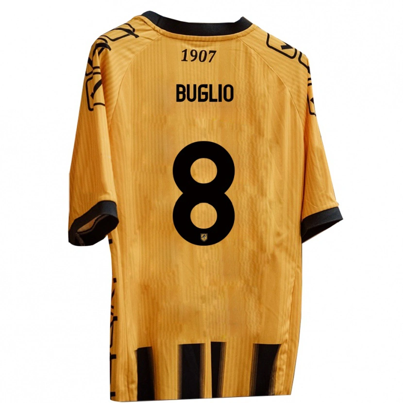 Danxen Uomo Maglia Davide Buglio #8 Giallo Nero Kit Gara Home 2025/26 Maglietta