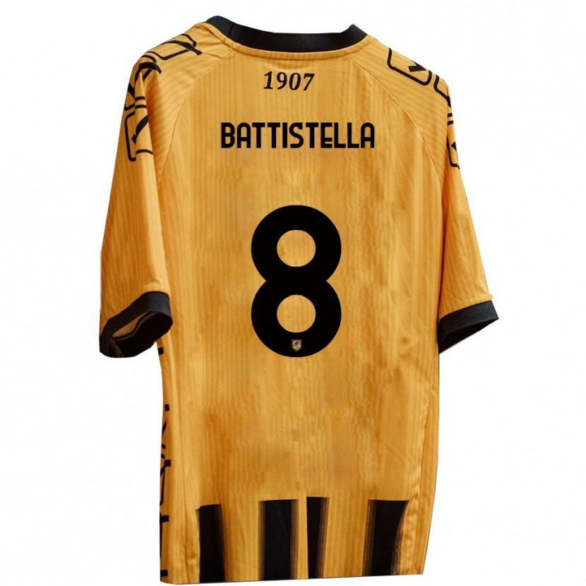 Danxen Uomo Maglia Thomas Battistella #8 Giallo Nero Kit Gara Home 2025/26 Maglietta
