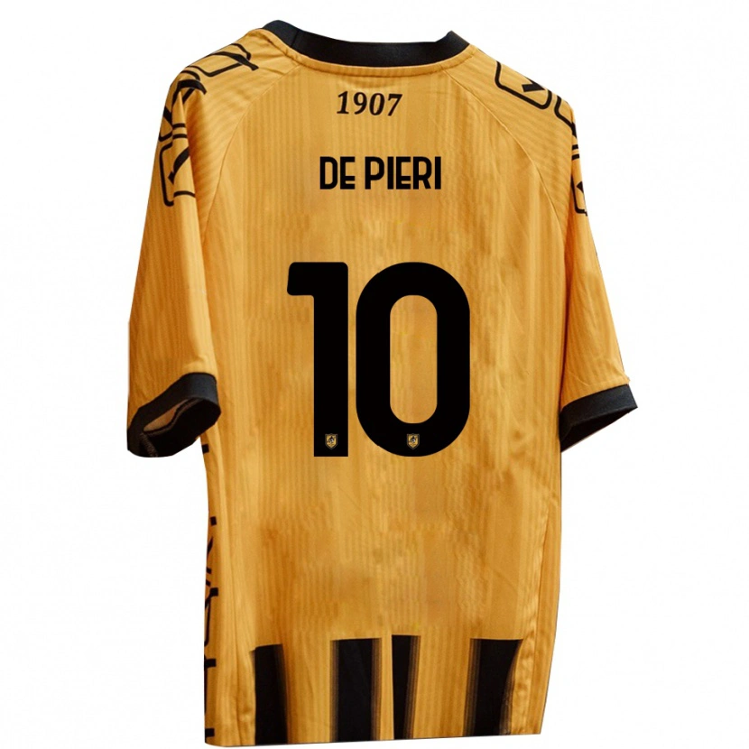 Danxen Uomo Maglia Giacomo De Pieri #10 Giallo Nero Kit Gara Home 2025/26 Maglietta