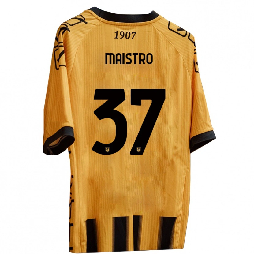 Danxen Uomo Maglia Fabio Maistro #37 Giallo Nero Kit Gara Home 2025/26 Maglietta