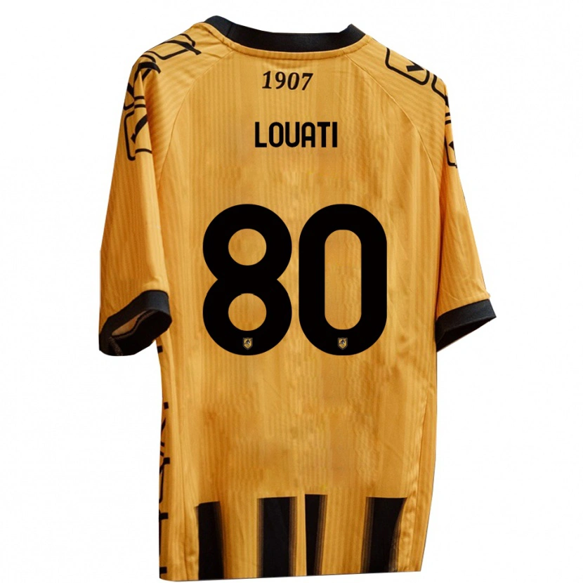 Danxen Uomo Maglia Alessandro Louati #80 Giallo Nero Kit Gara Home 2025/26 Maglietta