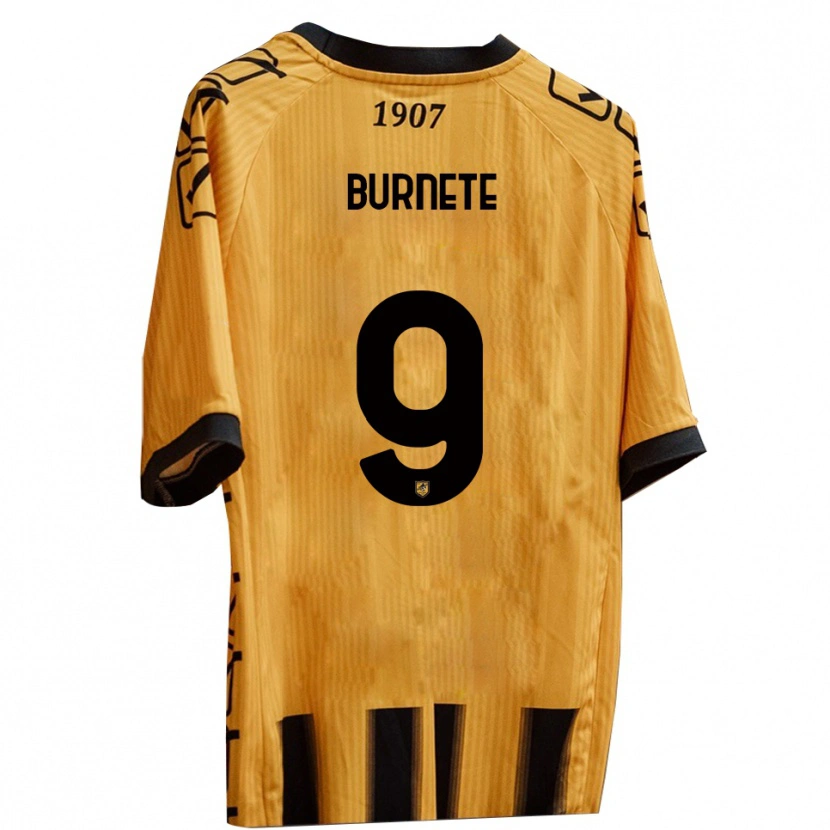 Danxen Uomo Maglia Rareș Burnete #9 Giallo Nero Kit Gara Home 2025/26 Maglietta