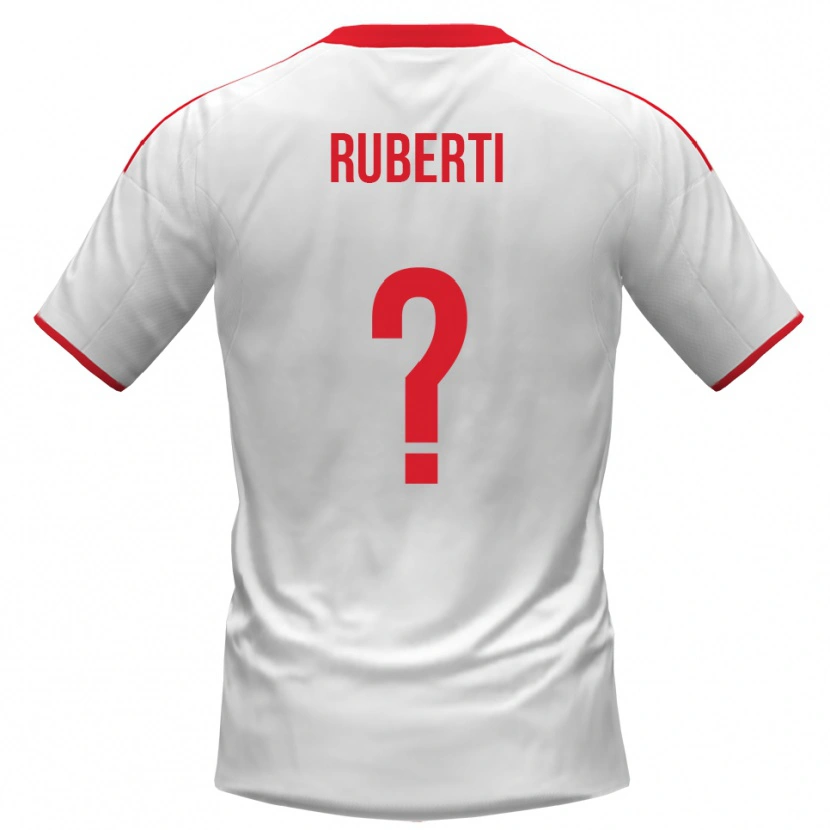 Danxen Uomo Maglia Niccolò Ruberti #0 Bianco Rosso Kit Gara Home 2025/26 Maglietta