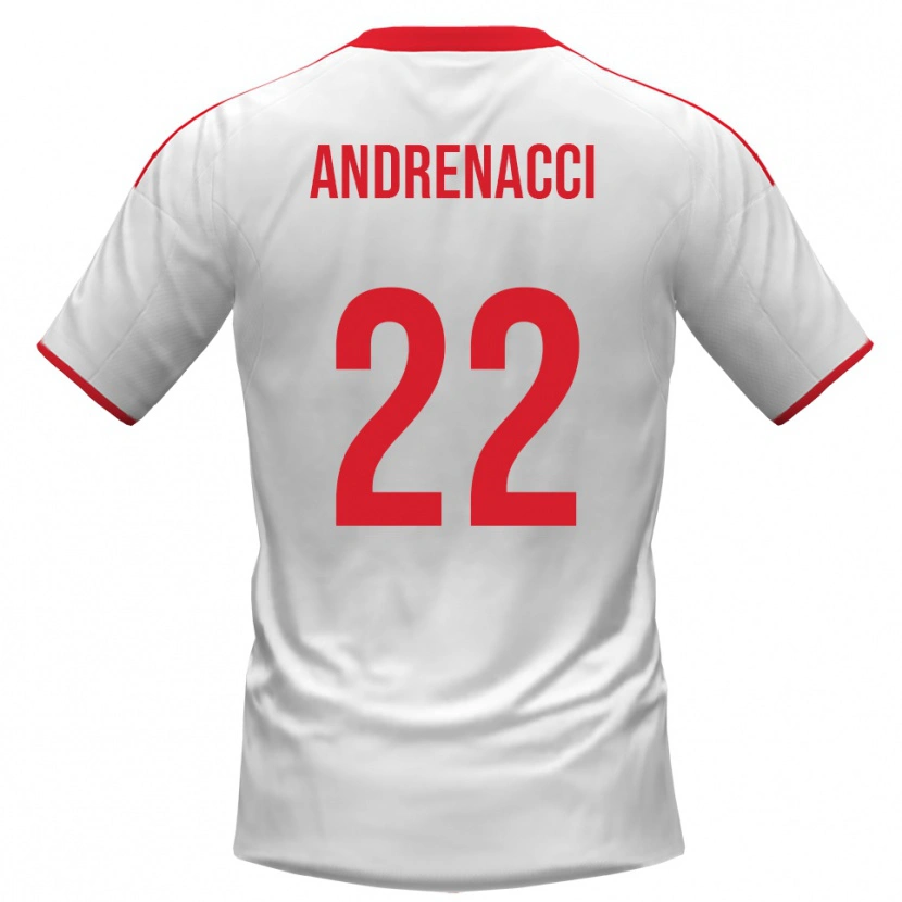 Danxen Uomo Maglia Lorenzo Andrenacci #22 Bianco Rosso Kit Gara Home 2025/26 Maglietta