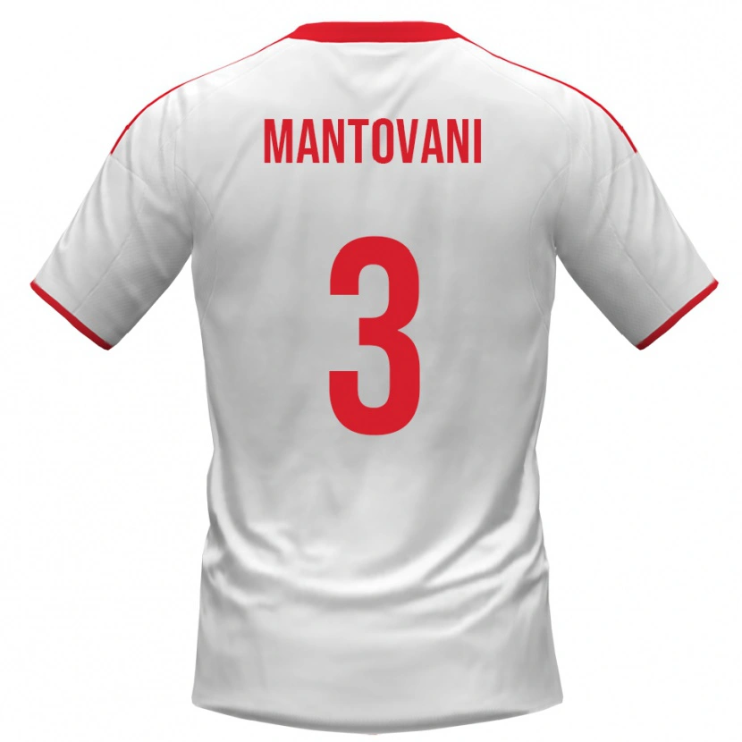 Danxen Uomo Maglia Valerio Mantovani #3 Bianco Rosso Kit Gara Home 2025/26 Maglietta