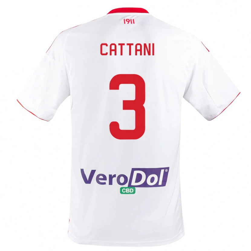 Danxen Uomo Maglia Thomas Cattani #3 Bianco Rosso Kit Gara Home 2025/26 Maglietta