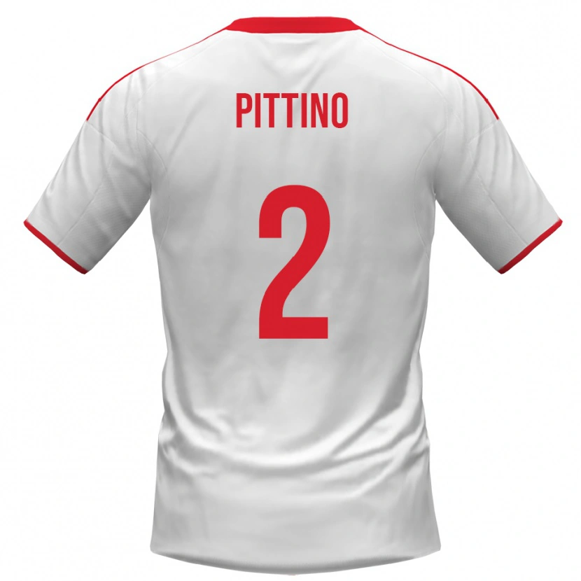 Danxen Uomo Maglia Tommaso Pittino #2 Bianco Rosso Kit Gara Home 2025/26 Maglietta