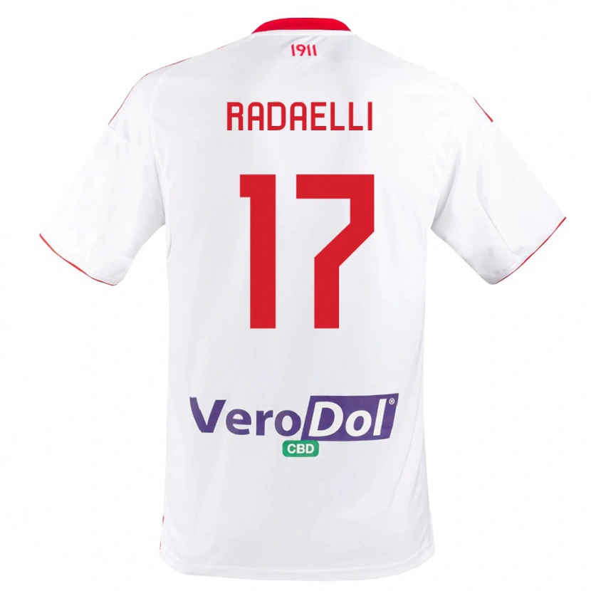 Danxen Uomo Maglia Nicolò Radaelli #17 Bianco Rosso Kit Gara Home 2025/26 Maglietta