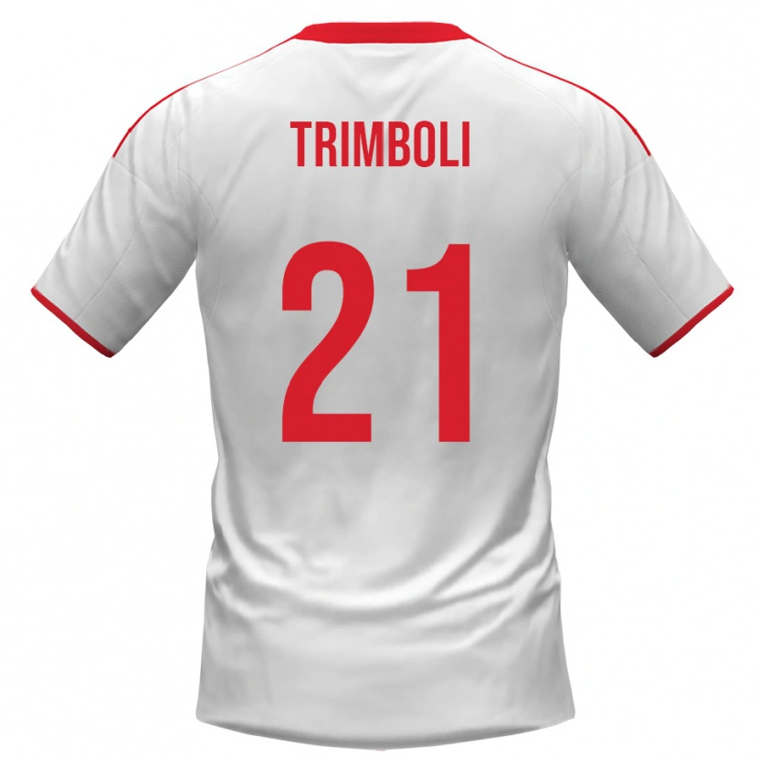 Danxen Uomo Maglia Simone Trimboli #21 Bianco Rosso Kit Gara Home 2025/26 Maglietta