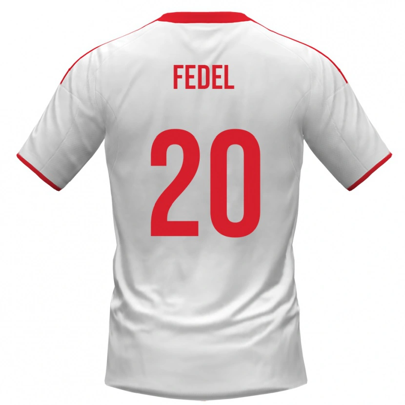 Danxen Uomo Maglia Giacomo Fedel #20 Bianco Rosso Kit Gara Home 2025/26 Maglietta