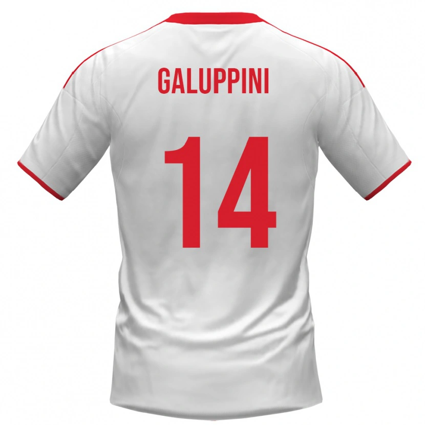 Danxen Uomo Maglia Francesco Galuppini #14 Bianco Rosso Kit Gara Home 2025/26 Maglietta