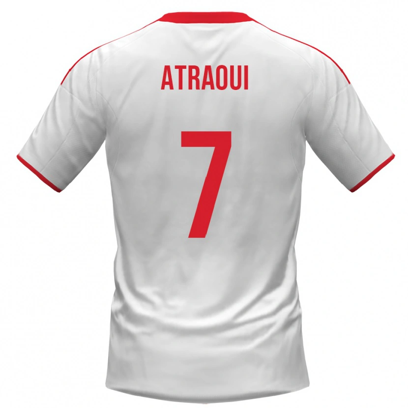 Danxen Uomo Maglia Adam Atraoui #7 Bianco Rosso Kit Gara Home 2025/26 Maglietta