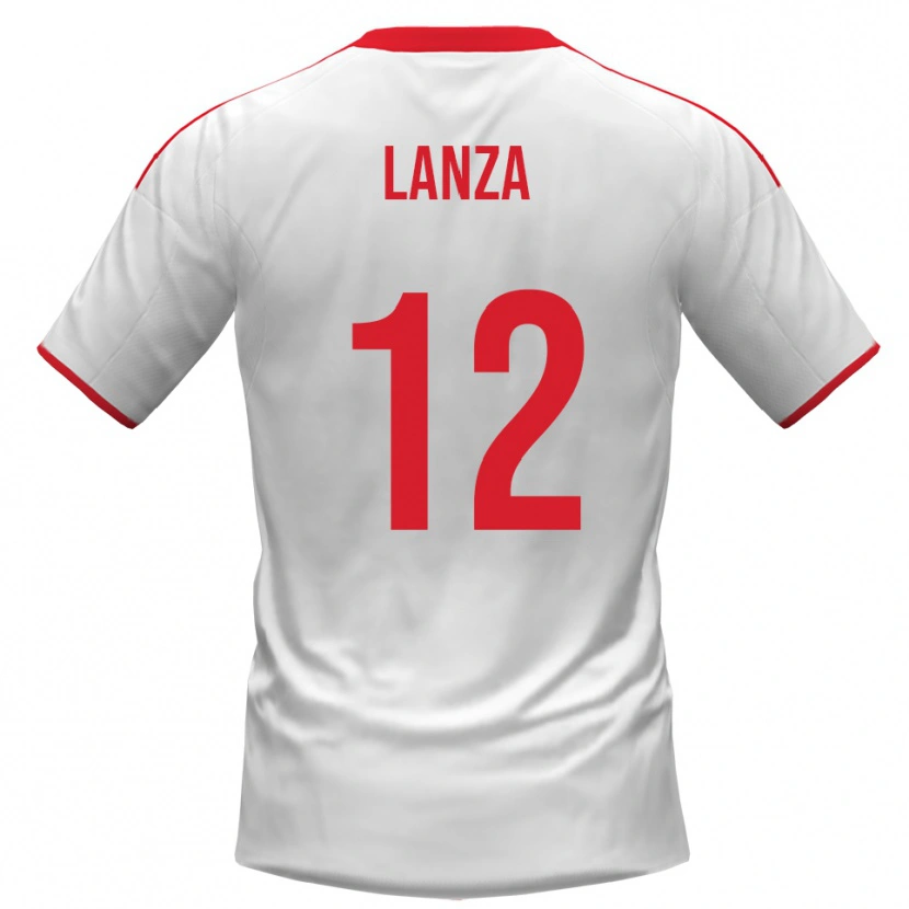 Danxen Uomo Maglia Cesare Lanza #12 Bianco Rosso Kit Gara Home 2025/26 Maglietta