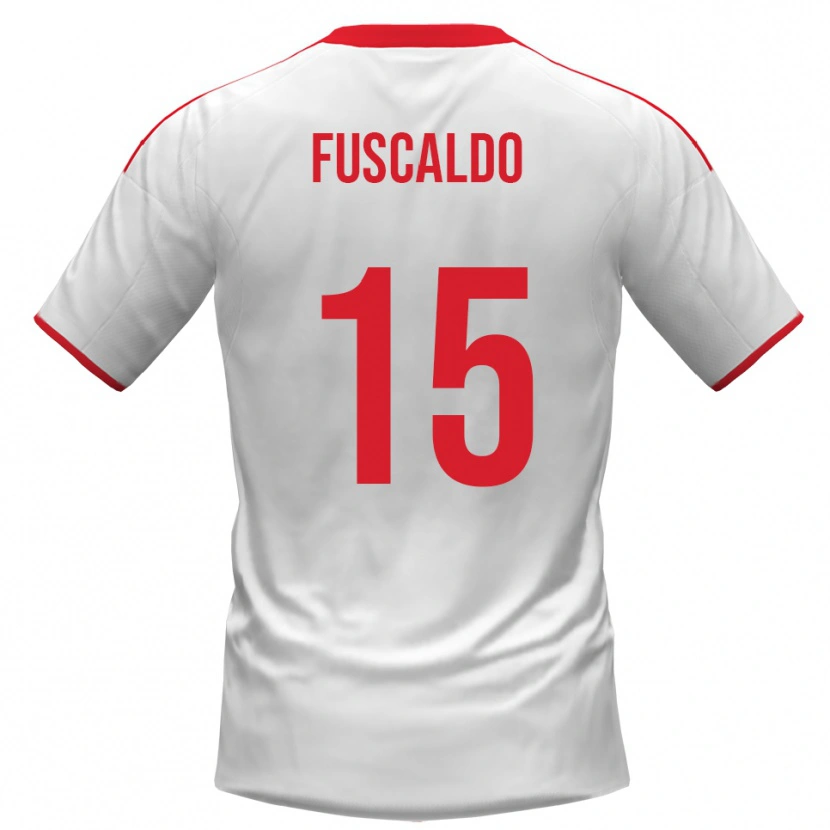 Danxen Uomo Maglia Manuel Fuscaldo #15 Bianco Rosso Kit Gara Home 2025/26 Maglietta