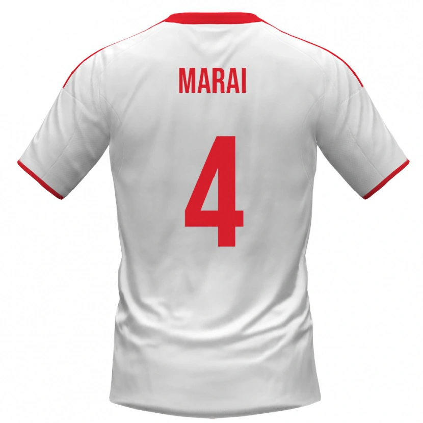 Danxen Uomo Maglia Cristian Marai #4 Bianco Rosso Kit Gara Home 2025/26 Maglietta