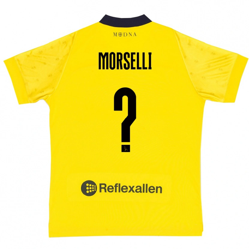 Danxen Uomo Maglia Gabriele Morselli #0 Giallo Navy Kit Gara Home 2025/26 Maglietta