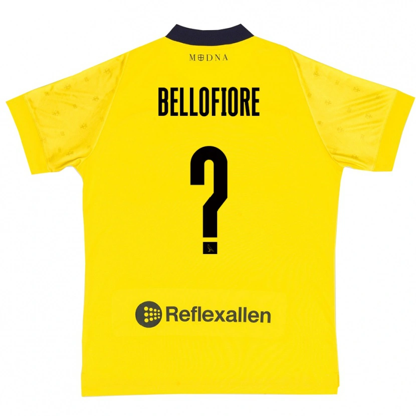 Danxen Uomo Maglia Raffaele Bellofiore #0 Giallo Navy Kit Gara Home 2025/26 Maglietta
