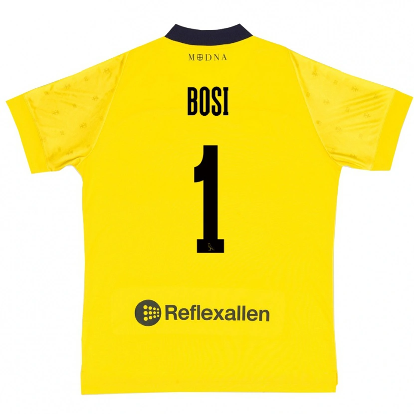 Danxen Uomo Maglia Matteo Bosi #1 Giallo Navy Kit Gara Home 2025/26 Maglietta