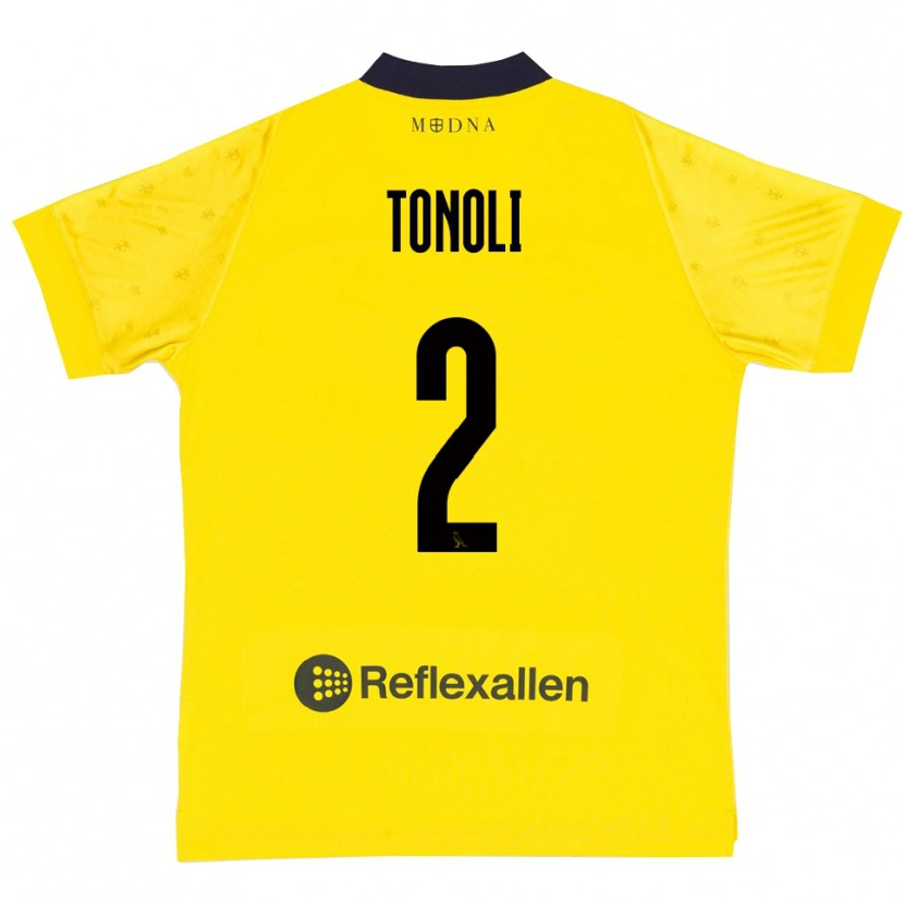 Danxen Uomo Maglia Daniel Tonoli #2 Giallo Navy Kit Gara Home 2025/26 Maglietta