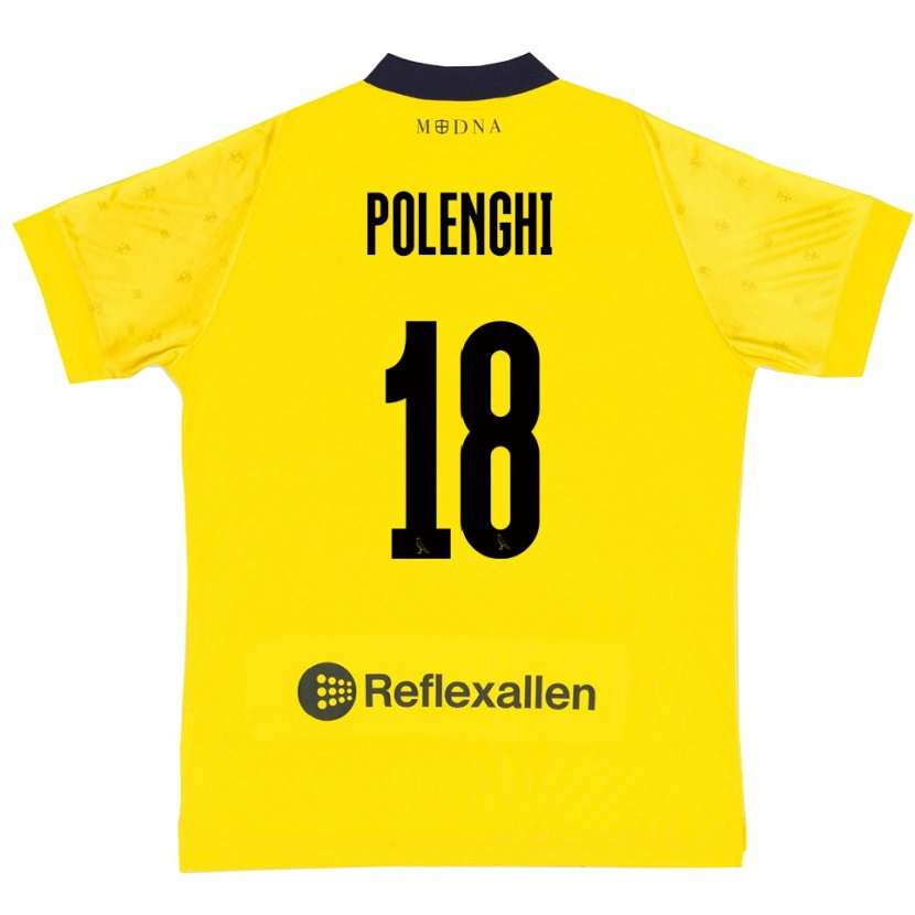 Danxen Uomo Maglia Damiano Polenghi #18 Giallo Navy Kit Gara Home 2025/26 Maglietta