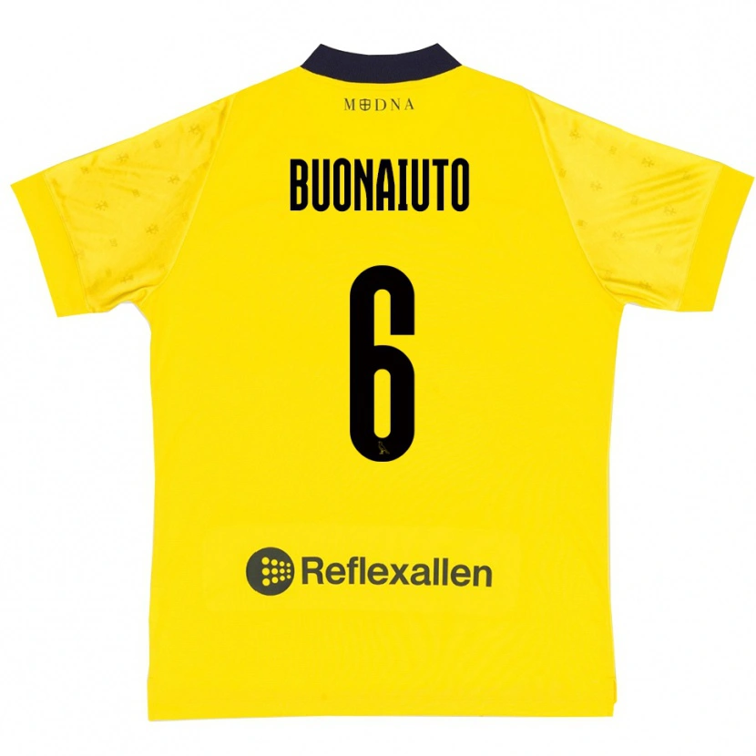 Danxen Uomo Maglia Alessandro Buonaiuto #6 Giallo Navy Kit Gara Home 2025/26 Maglietta