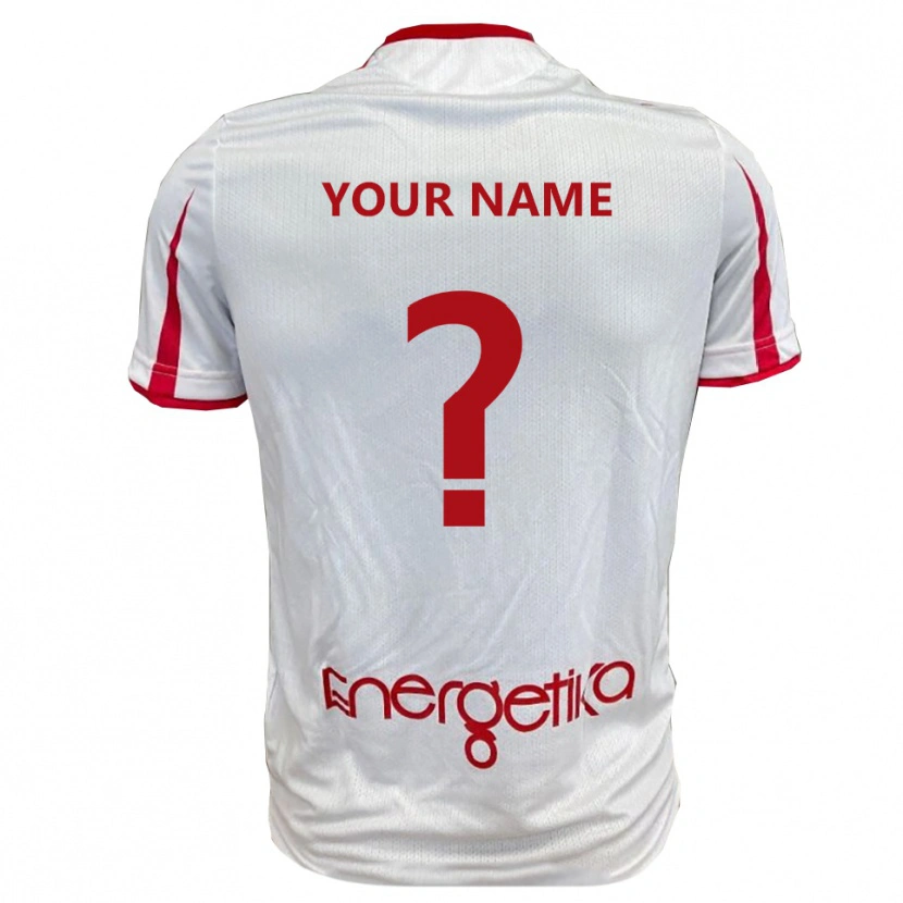 Danxen Uomo Maglia Il Tuo Nome #0 Bianco Rosso Kit Gara Home 2025/26 Maglietta