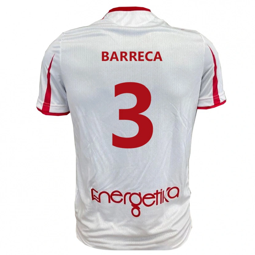 Danxen Uomo Maglia Antonio Barreca #3 Bianco Rosso Kit Gara Home 2025/26 Maglietta
