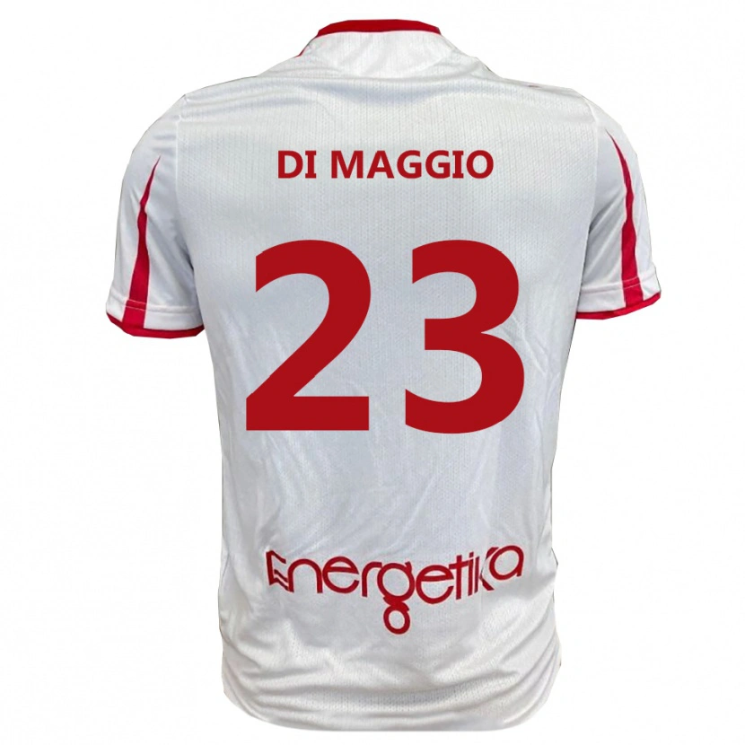 Danxen Uomo Maglia Luca Di Maggio #23 Bianco Rosso Kit Gara Home 2025/26 Maglietta