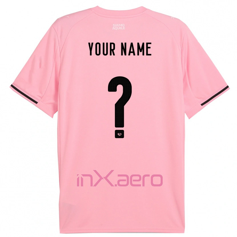 Danxen Uomo Maglia Il Tuo Nome #0 Rosa Nero Kit Gara Home 2025/26 Maglietta