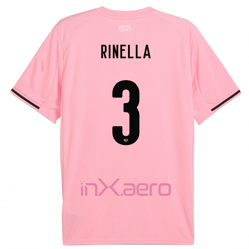 Danxen Uomo Maglia Alessandro Rinella #3 Rosa Nero Kit Gara Home 2025/26 Maglietta