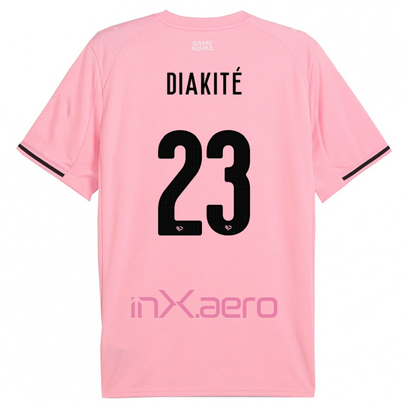 Danxen Uomo Maglia Salim Diakité #23 Rosa Nero Kit Gara Home 2025/26 Maglietta