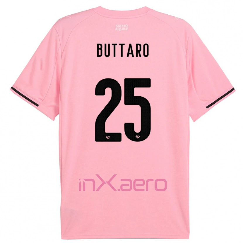 Danxen Uomo Maglia Alessio Buttaro #25 Rosa Nero Kit Gara Home 2025/26 Maglietta