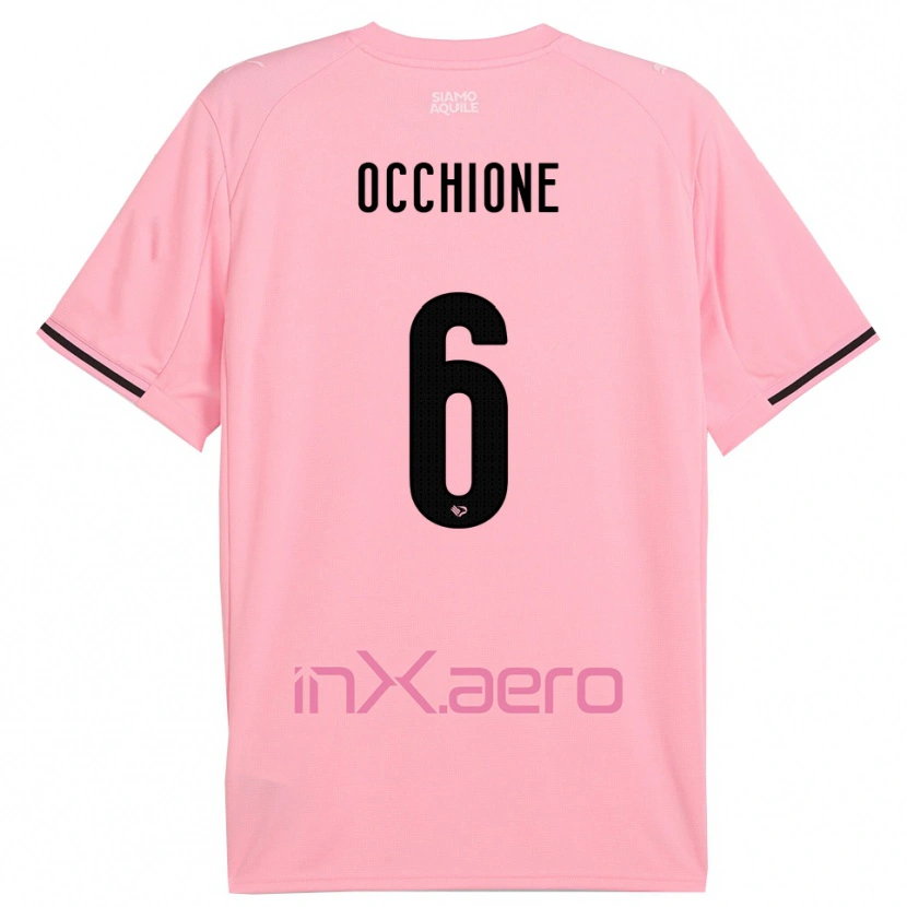 Danxen Uomo Maglia Andrea Occhione #6 Rosa Nero Kit Gara Home 2025/26 Maglietta
