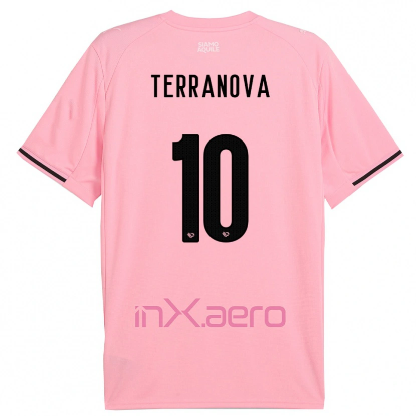 Danxen Uomo Maglia Mattia Terranova #10 Rosa Nero Kit Gara Home 2025/26 Maglietta