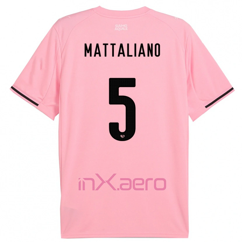 Danxen Uomo Maglia Cristian Mattaliano #5 Rosa Nero Kit Gara Home 2025/26 Maglietta