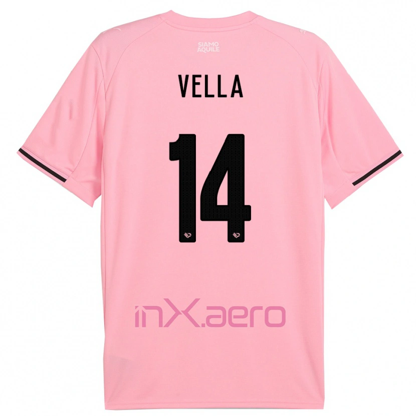 Danxen Uomo Maglia Andreas Vella #14 Rosa Nero Kit Gara Home 2025/26 Maglietta