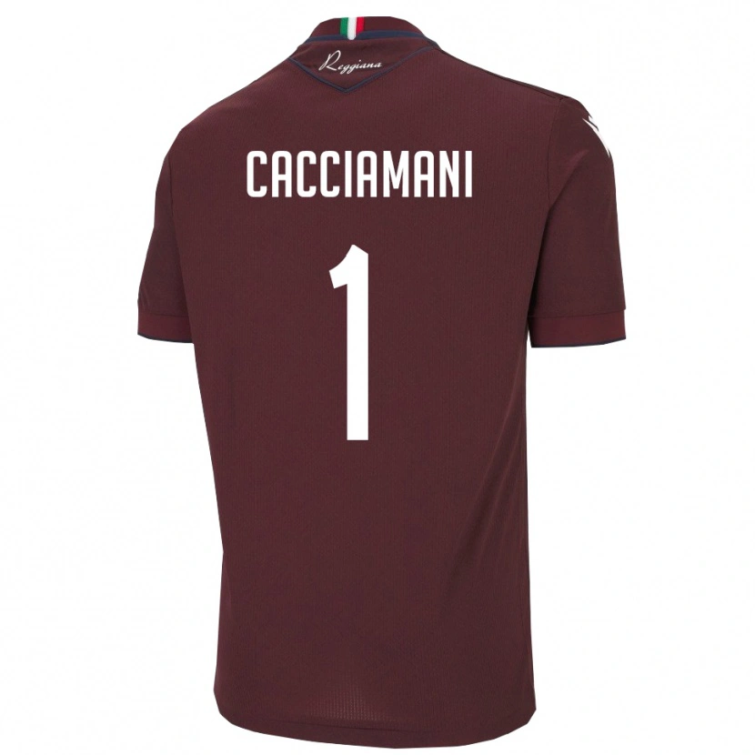Danxen Uomo Maglia Niccolò Cacciamani #1 Borgogna Bianco Kit Gara Home 2025/26 Maglietta