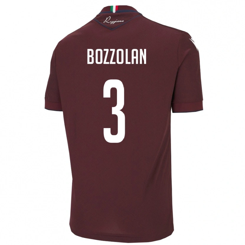 Danxen Uomo Maglia Andrea Bozzolan #3 Borgogna Bianco Kit Gara Home 2025/26 Maglietta