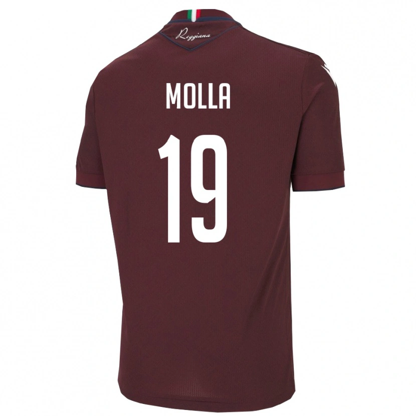 Danxen Uomo Maglia Cristian Molla #19 Borgogna Bianco Kit Gara Home 2025/26 Maglietta