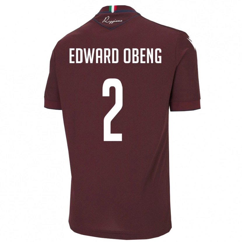 Danxen Uomo Maglia Elijah Edward Obeng #2 Borgogna Bianco Kit Gara Home 2025/26 Maglietta